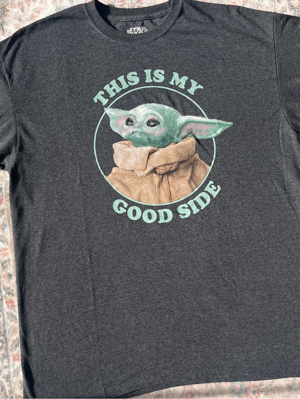 Star Wars MAD EngineBlack Crewneck with Green Baby Yoda / Grogu Graphic Mens XL